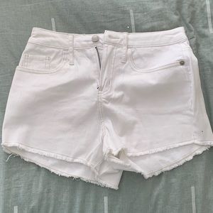 High rise white shorts!